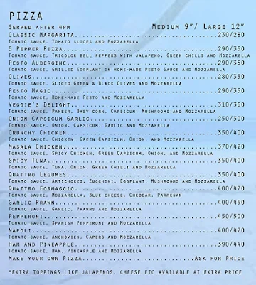 Sushi Cafe menu 