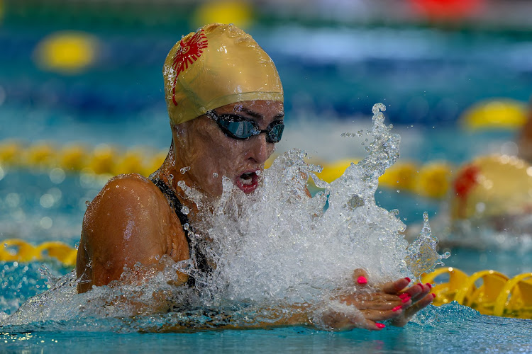 Tatjana Schoenmaker in action in the heats at the national Olympic trials at the Newton Park pool on Monday.