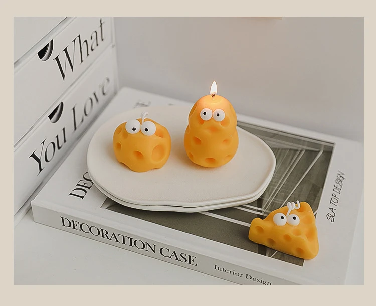 Title 16, Kaas aromatherapie cartoon vorm ronde kaars. Ge...