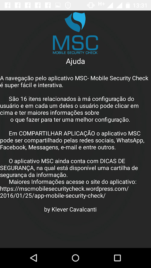   MSC- Mobile Security Check: captura de tela 