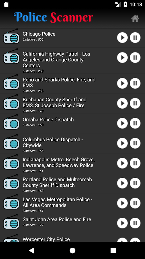 Android application Police Scanner screenshort