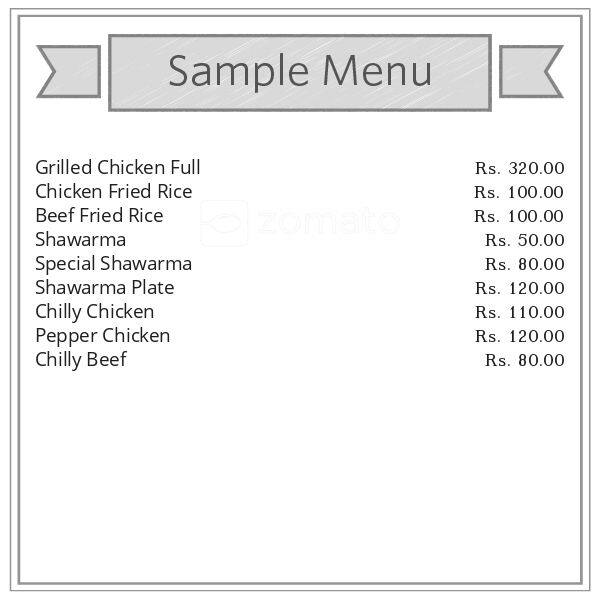 Woodlands Grill And Shawarma House menu 