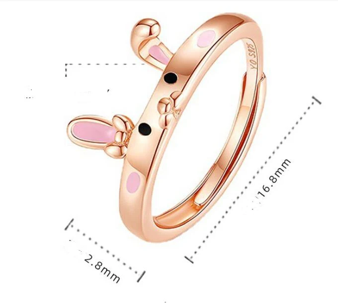 Anillo Abierto de Conejo Adorable para Mujer Joyería de Moda Accesorio Elegante Regalo Perfecto Diseño Encantador Ajustable Fácil de Usar