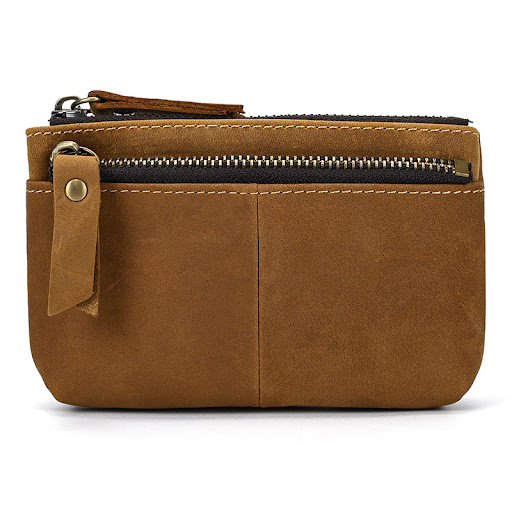 Title 7, Retro Crazy Horse Leather Coin Purse With Key R...