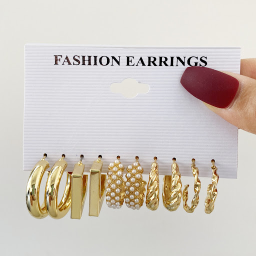 Title 4, Womens Vintage Pearl C Shape Geometric Earring...
