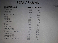 Peak Arabian menu 1