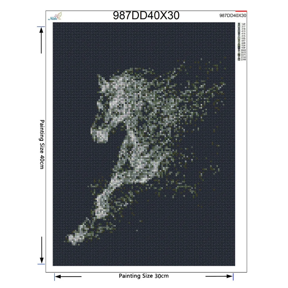 Diamond Painting Cavallo Ricamo Diamanti Offerta Resina Cerchio Completo Arte con i Diamanti per il Relax