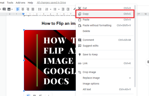 How To Flip An Image In Google Docs  