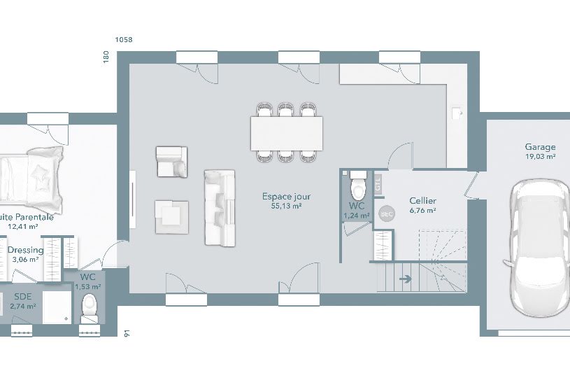  Vente Terrain + Maison - Terrain : 3 000m² - Maison : 145m² à Cox (31480) 