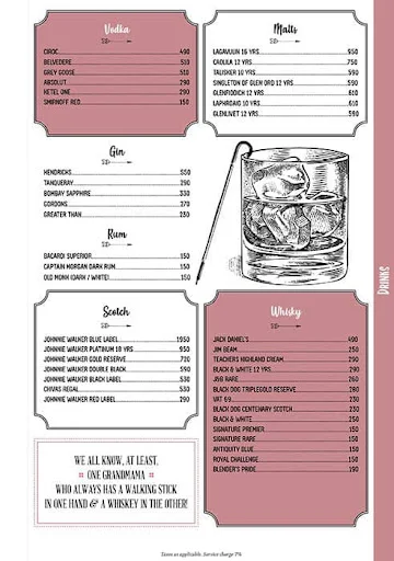 Grandmama's Cafe menu 