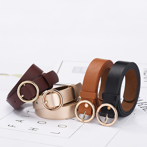 Title 8, Womens Fashion Versatile Round Buckle Belt