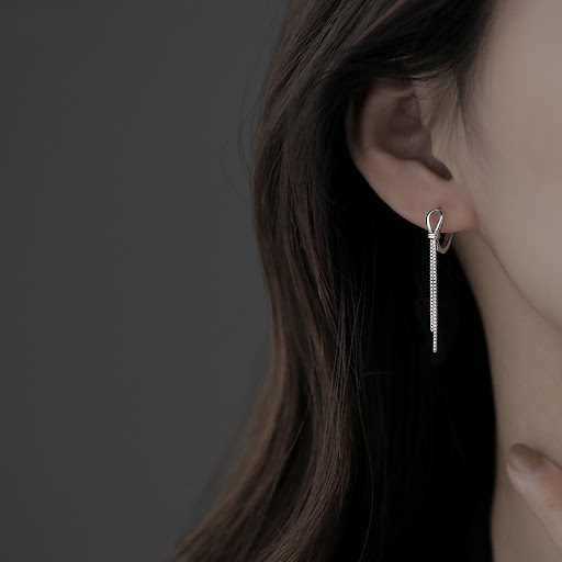Title 3, Knotted Tassel Earrings for Women Sterling Silv...