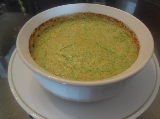 Fluffy creamy broccoli soufflé. 