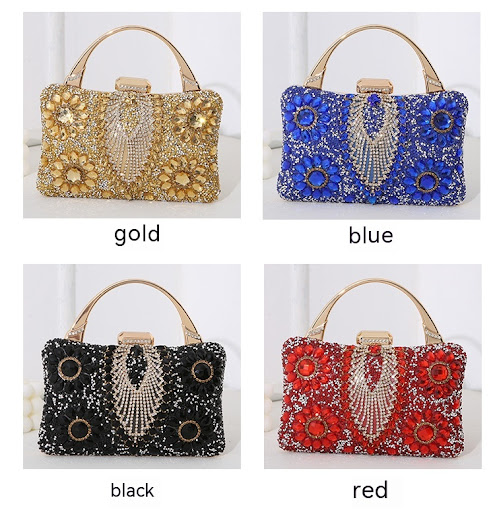 Title 3, New Metal Handheld Handmade Diamond Inlaid Dinn...