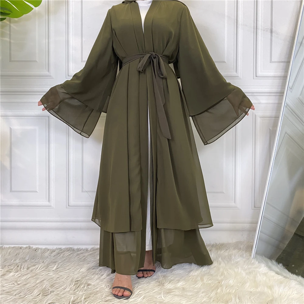 Title 15, Modieuze moslim chiffon cardigan robe. Lange, v...