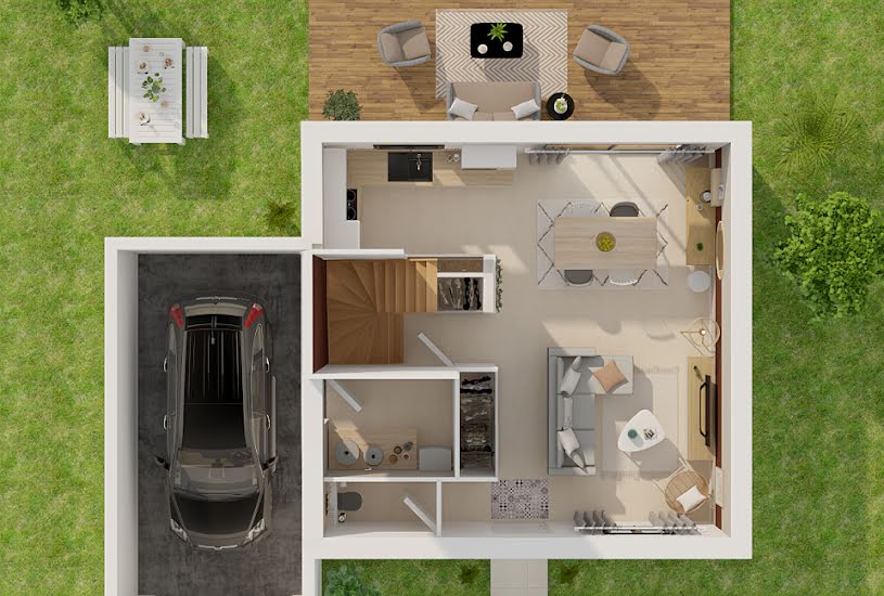  Vente Terrain + Maison - Terrain : 400m² - Maison : 78m² à Fresne-le-Plan (76520) 