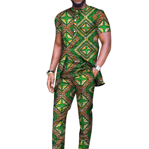 Title 17, African Mens Long-sleeved T-shirt and Pants Su...