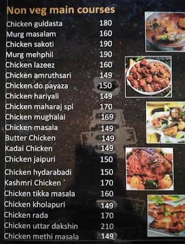 Andhra Ruchulu menu 