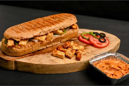 Paneer Cheesy Masala Panini Small Mini Monster+Cheese Alfredo Dip