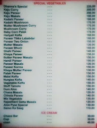 Dhanna's Veg Restaurant menu 3