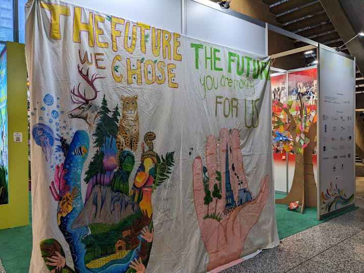 Artworks at the youth pavilion at COP15 express the hopes of children for their future