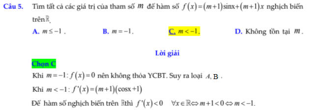 Ví dụ 2 vận dụng cao hàm số - bài toán chứa tham số