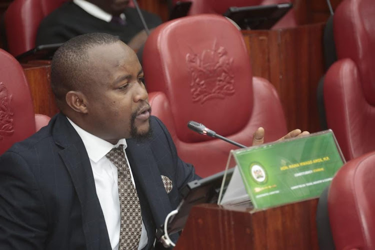 Starehe MP Amos Mwago in Parliament