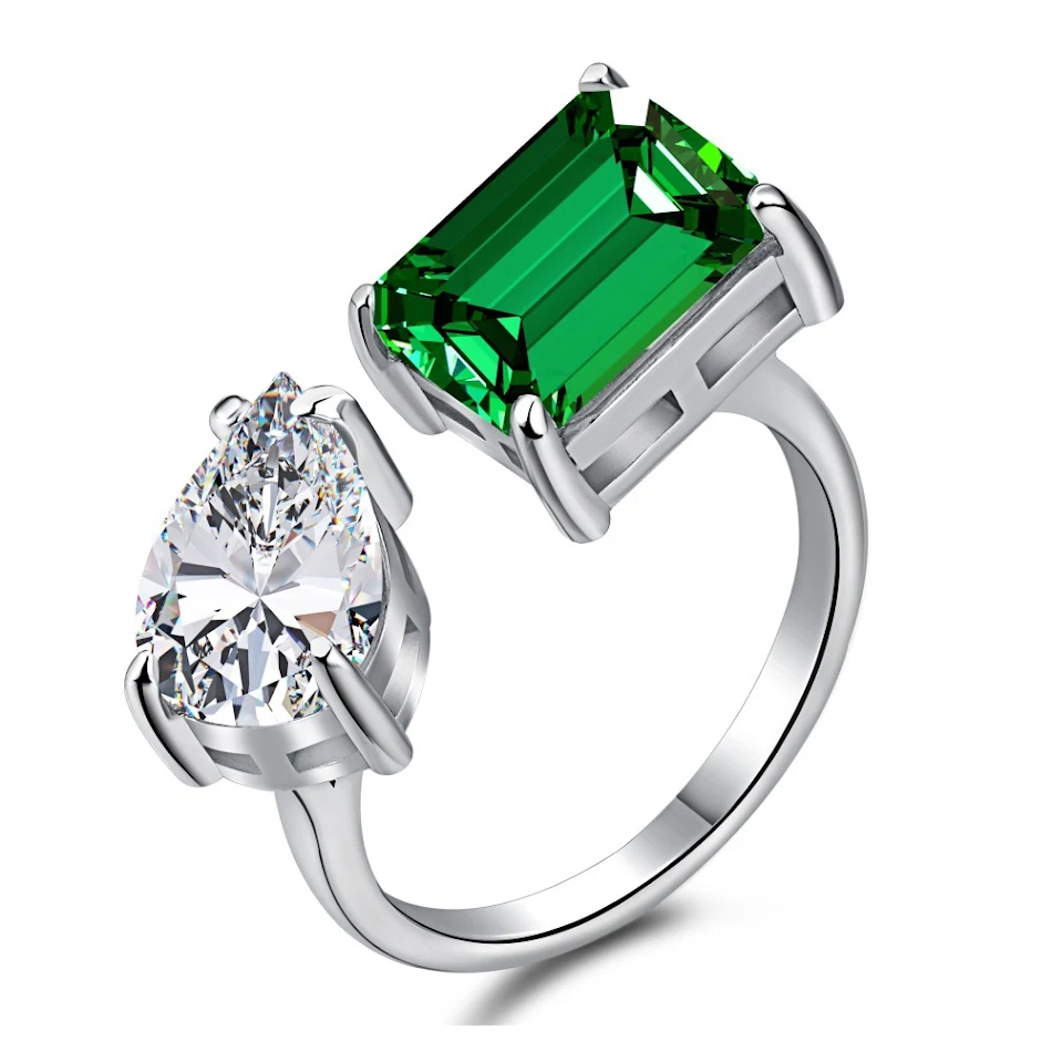 Anillo de plata esterlina para mujer con circonitas y diamantes de imitación, elegante y brillante, perfecto para ocasiones especiales.