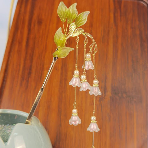 Title 5, Lily of the Valley Tassel Hairpin for women, si...