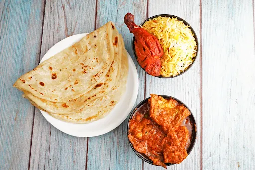 Chicken Masala With Chicken Biryani And 4 Paratha