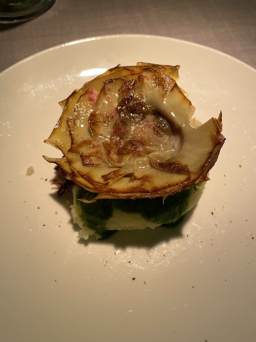 Artichokes served on a delicious bed