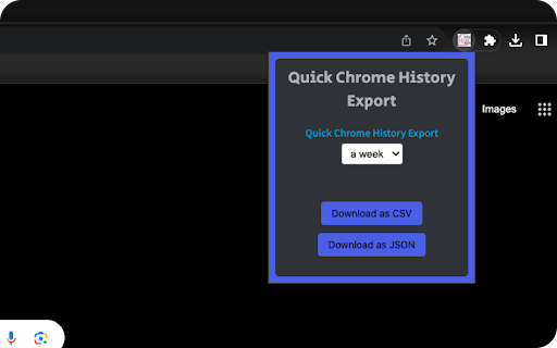 Quick Chrome History Export