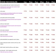 The Twenty Handmade Chocolates menu 1