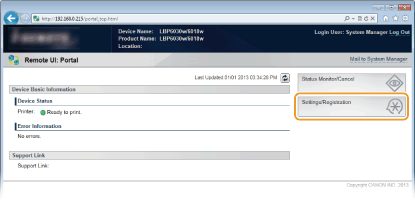 Initializing System Management Settings And Network Setting Canon