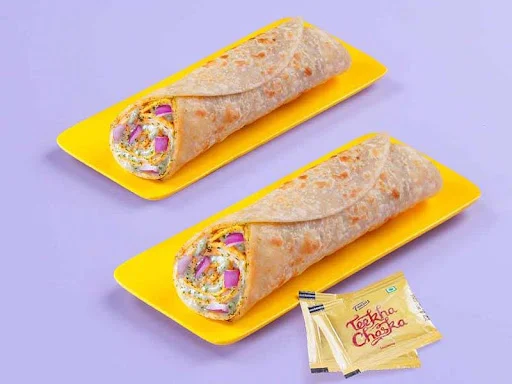 2 Double Egg Chatpata Wrap Breakfast Combo