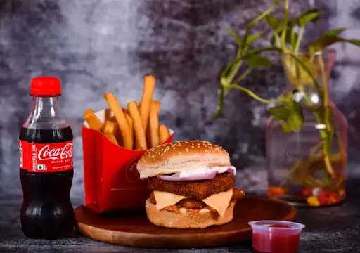 Paneer Burger Meal(BURGER+COCA COLA +FRIES)