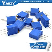 10 Chiết Áp 3296W 3296 50 100 200 500 Ohm 1K 2K 5K 10K 20K 50K 100K 200K 500K 1M Ohm 103 100R 200R 500R