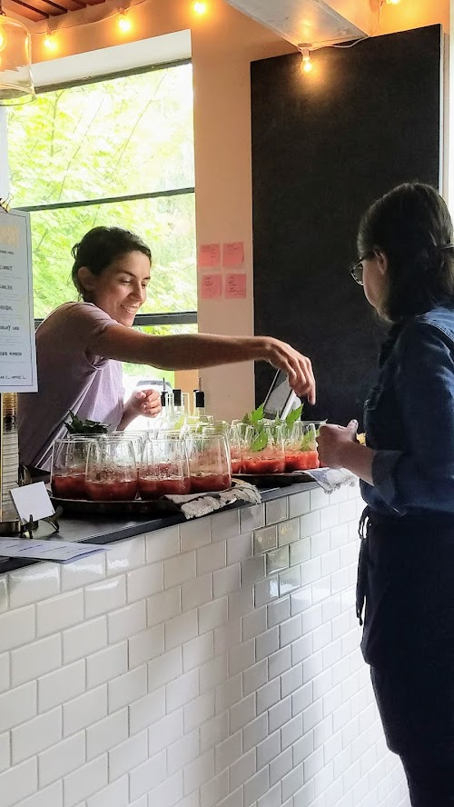 Aramsey Spiced Brunch with Ruchikala and Public Provisions: here you see Public Provisions putting together the bloody marys for all the guests