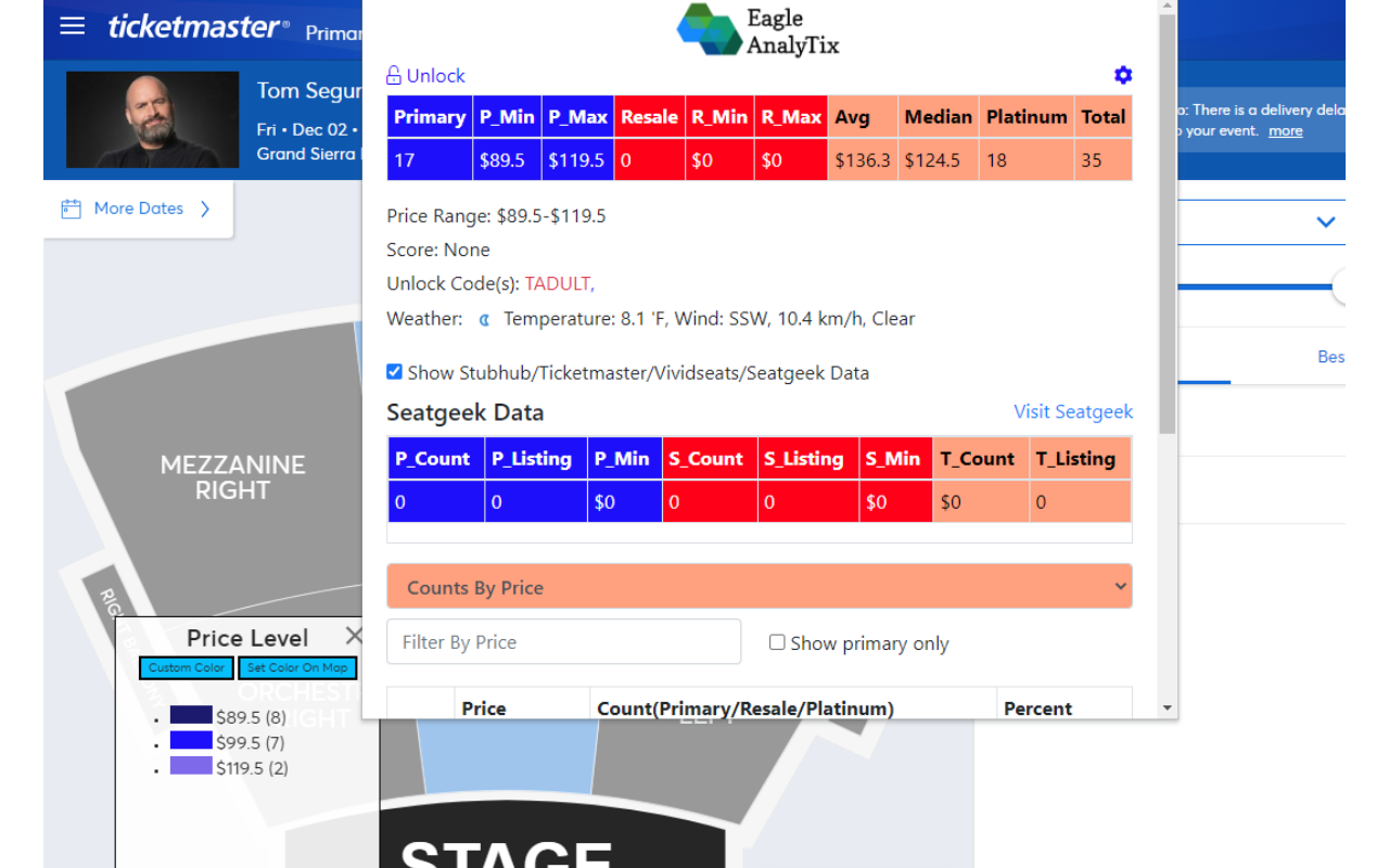 Eagleanalytix Ticket Data Extension Preview image 0