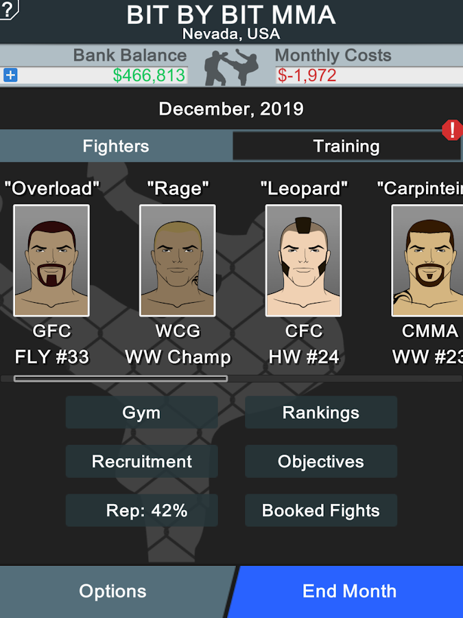   MMA Manager: captura de tela 