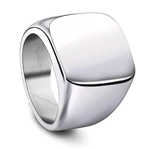 Buy University Trendz Square Geometric Metal Stainless Steel Ring for Men/Boys/Biker  (Silver) at Amazon.in