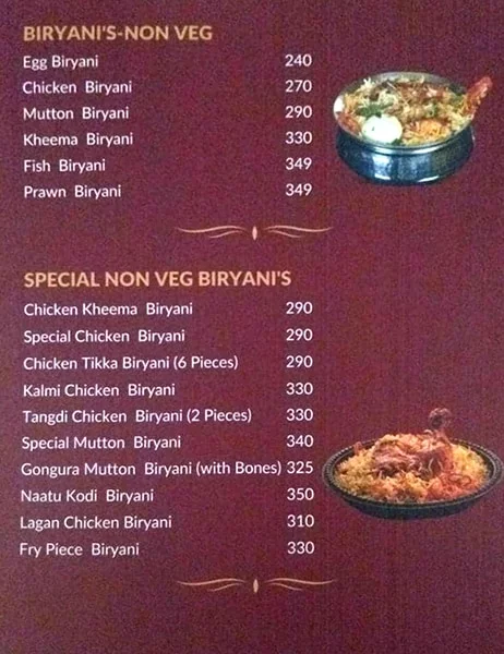 Hotel Swagath menu 