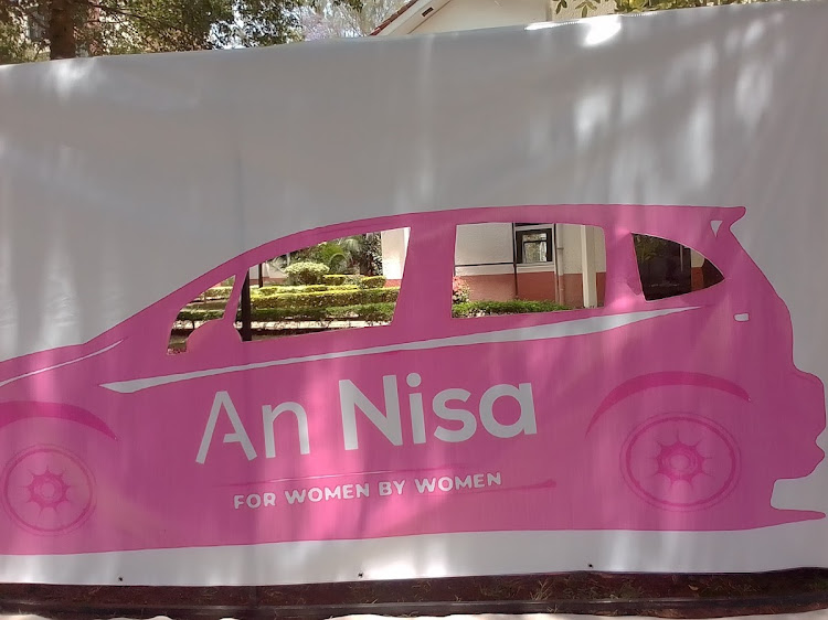 A cardboard cutting of An Nisa taxi at their offices in Nairobi