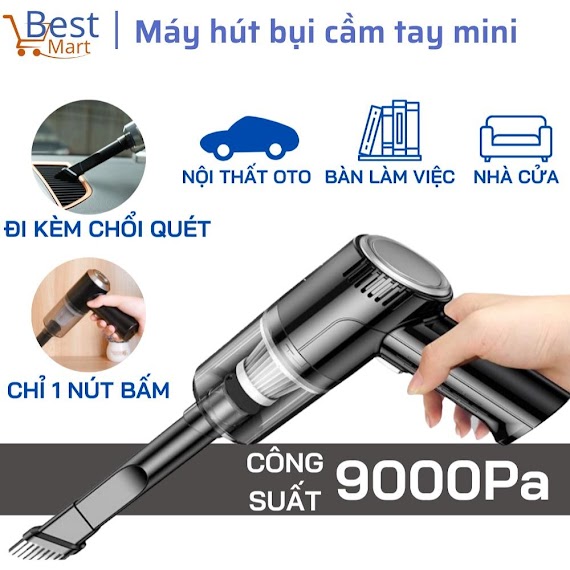 Máy Hút Bụi Cầm Tay Mini Không Dây/ Máy Hút Bụi Lực Mạnh Hút Bụi Ô Tô, Diệt Khuẩn Tia Uv