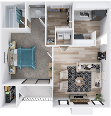 Pecan 1x1 Floorplan Diagram