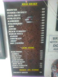 Kanishka Kulfi menu 1