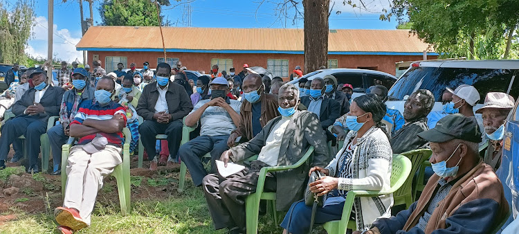 Kagaari North fish farmers during the event at Kanja chief's camp on Friday.