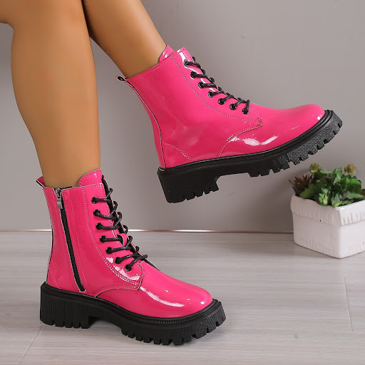 Title 6, Womens Faux Leather Dr Martens Boots, British ...