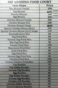 Sri Krishna Food Court menu 4