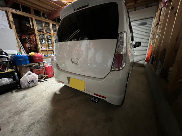ワゴンRスティングレーの嫁車いじり・MH23s・メインカー・マフラーカッター取付・出過ぎて大問題に関するカスタム事例の投稿画像1枚目